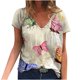 thumbnail image 1 of Blusa de manga corta con cuello en V informal para mujer a la moda, camisetas de verano Fridja  bn3875, 1 of 5