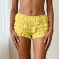 thumbnail image 6 of GEWSEY Ruffle Shorts Womens Bloomers Y2k Shorts Tiered Micro Booties Summer Women Ruffle Underwear Women (Yellow, L), 6 of 7