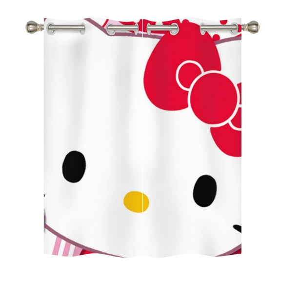Hello Kitty Blackout Curtains for Boys Girls Home Decor, Cartoon Fun Insulation Curtains, Bedroom Living Room Blackout Curtains 140x160cm