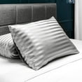 thumbnail image 6 of Fishers Finery 25mm 100% Pure Mulberry Silk Pillowcase Set (Gray Stripe Queen 2 Pack), 6 of 7