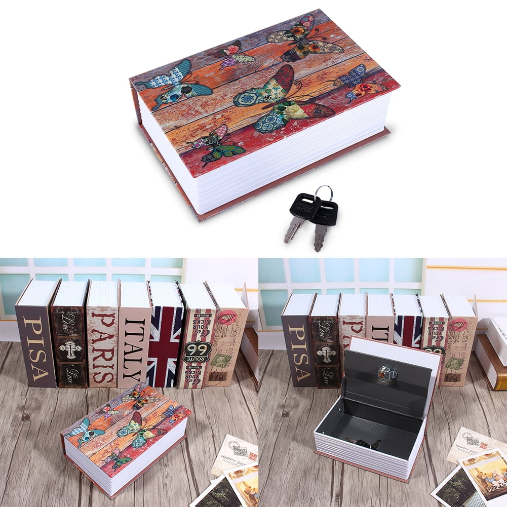 Mavis Laven Dictionary Book Security Box, Cash Jewelry Storage Box with 2 Keys Boys and Girls Gift (Butterfly)