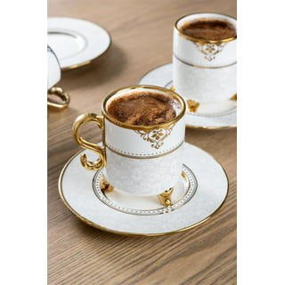 2 oz Espresso Turkish Coffee Cups with Saucers – 12-Piece Multicolored  Coffee Cup Set with gift box–…See more 2 oz Espresso Turkish Coffee Cups  with