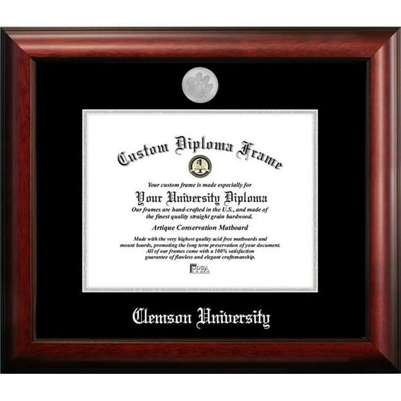 Campus Images SC994SED-1185 11 x 8.5 in. Clemson University Silver Embossed Diploma Frame