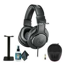 Audio-Technica ATH-M20x Professional Studio Monitor Headphones, Black (AUD ATHM20X)   Microfiber Cleaning Cloth   Headphone stand   XPIX HEADPHONE CASE   Goby Labs Headphone Cleaner 4 fl oz