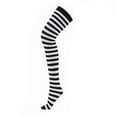 thumbnail image 4 of HDE Bas Cuisses à Rayures pour Femmes Grande Taille, Rayures Noires et Blanches, 4 of 7