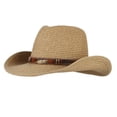 thumbnail image 3 of Sombrero de Cinta Gorro de Borde Ancho Estilo Vaquero Occidental para Sunnimix Sombrero de paja de vaquero, 3 of 8