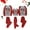 Red, variant on Odeerbi Christmas Pajamas For Family Matching Outfits Women Mom Letter Printed Top Printed Pants Xmas Clothes