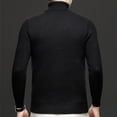 thumbnail image 4 of Styesk Mens Sweater Solid Color Pullover Sweater Cable Knit Turtleneck Sweater Comfy Soft Plush Oversized Sweater Casual Loose Sweaters with Ribbing Edge, 4 of 7