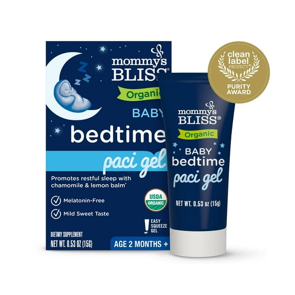 Mommy's Bliss Organic Bedtime Paci Gel, Chamomile and Lemon Balm for Restful Sleep, 0.53 oz