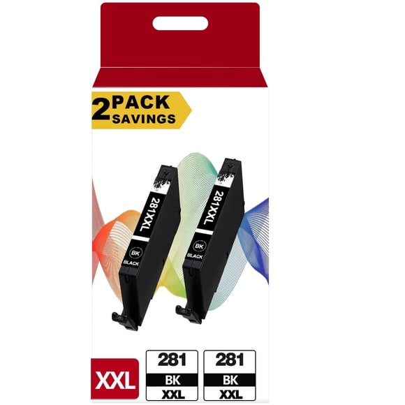 Cartucho de tinta negro KUF 281XXL, paquete de 2, para Canon