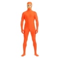 thumbnail image 6 of Orange Zentai Bodysuit Costume, Full Body Second Skin Suit Halloween Cosplay Jumpsuit with Open Face Hood, 6 of 8
