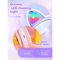 thumbnail image 2 of Auriculares Bluetooth KERHAND para niños con orejas de gato, LED, color azul claro, 2 of 6