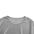 thumbnail image 5 of Sparkly Shirts for Women Summer Short Sleeved T-Shirts Solid Round Neck Crop Shirt Shimmer T-shirts Casual Loose Blouses Pullover Top, 5 of 9