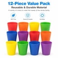 thumbnail image 7 of 12Pack Unbreakable Plastic Cups for Kids, NOGIS 5.6 oz Reusable Plastic Cups Plastic Tumblers Cups Stackable Drinking Cups for Kids & Toddlers Bright Colored- Dishwasher Safe (Random Color), 7 of 7