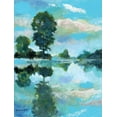 thumbnail image 2 of Gorham, Gregory 12x14 Black Ornate Wood Framed with Double Matting Museum Art Print Titled - Lacamas Lake, 2 of 4