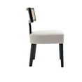 thumbnail image 3 of Upholstered Modern Lounge Chair with Solid Wood Legs, Dining Room Chairs Linen Kitchen Chairs Armless Side Chairs with Wood Frame/Back for Living Room(Beige,Set of 8), 3 of 9