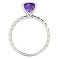 thumbnail image 4 of 2 ct Round Cut Natural Amethyst Solitaire Engagement Ring for Women in 18K White Gold, 4 of 5