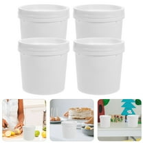 Niceauty 4pcs Plastic Bucket Pail White Thick and Sturdy For General Users