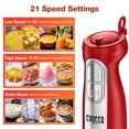 thumbnail image 4 of 1100W Immersion Blender, 21-Speed Hand Blender with Turbo Mode, 5-in-1 Stick Blender for Smoothies, Baby Food, Soups, Purees, Red, 4 of 10
