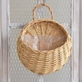 thumbnail image 4 of Wall Mounted Natural Wicker Flower Basket Flower Pot, Rattan Vase Basket,Brown, 4 of 5