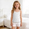 thumbnail image 6 of BRGZLK Girl's Camisoles Tank Tops Toddler Cute Bow Print Comfortable Crisscross Strap Lace Trim Sleeveless Halter for Kids White 6-7 Years, 6 of 6