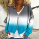 thumbnail image 1 of Chaqueta y abrigo informal de manga larga sin capucha para mujer, cárdigan cálido de moda con cremallera, chaqueta con cuello en V y manga larga, blusa para mujer, 1 of 5