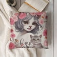 thumbnail image 3 of SHANXI Just A Girl Who Loves Cats Throw Pillow Cover, Cute Cat Themed Gifts Pillowcase,Cat Lovers Gifts for Girl Women, Home Farmhouse Bed Couch Decor  12x12in, 3 of 5