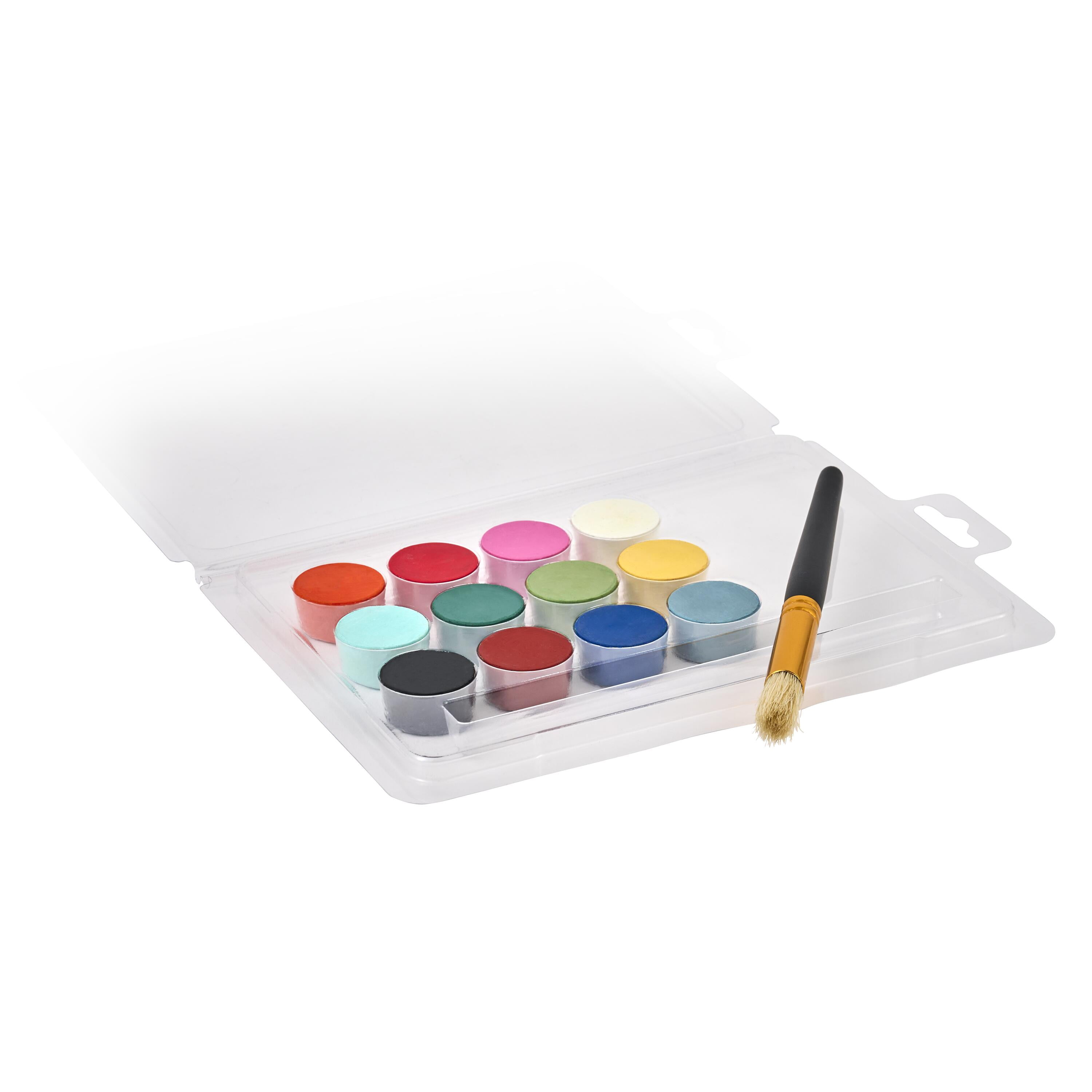 Craft Smart Stencil Crème Set - Includes 12 Assorted Colors & 1 Brush per Set, 1/6 fl oz Paints - Ideal for Shading, Blending & Stencil Art, 6 Pack