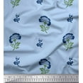 thumbnail image 1 of Soimoi Poly Georgette Fabric Leaves & Floral Block Print Fabric by The Yard 42 Inch Wide, 1 of 3