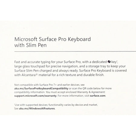 Microsoft - Surface Slim Pen (2nd Edition) and Pro Keyboard for Pro (11th Edition), Pro 9, and Pro 8 - Black