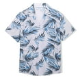 thumbnail image 2 of MADHERO Men's Hawaiian Shirts Casual Funny Print Short Sleeve Button Down Beach Shirts Black Blue Size S, 2 of 7