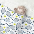 thumbnail image 2 of Yiaed Tennis Rackets And Balls Print Dog Blankets-Cat Blanket Washable for Couch Protection,Puppy Blanket, Soft Plush Reversible Throw Furniture Protector-Medium, 2 of 8