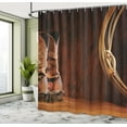 thumbnail image 5 of Ambesonne Western Shower Curtain, Cowboy Wild Sports, 69"Wx75"L, Umber Brown, 5 of 5