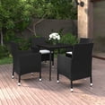 thumbnail image 1 of vidaXL 5 Piece Garden Dining Set with Cushions Poly Rattan and Glass, 1 of 4