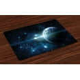 thumbnail image 1 of Ambesonne World Place Mats Set of 4, Mysterious Outer Space, Standard Size, Dark Blue White, 1 of 4