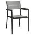 thumbnail image 3 of Modway Maine 3-Piece Modern Aluminum Patio Dining Set in Brown/Gray, 3 of 5