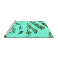thumbnail image 2 of Ahgly Company Machine Washable Indoor Square Abstract Turquoise Blue Modern Area Rugs, 8' Square, 2 of 4