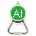 thumbnail image 1 of La química de elementos halógenos elemento astato en período de cuadro Acero inoxidable Metal cerveza tapa sacacorchos, 1 of 3