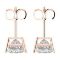 thumbnail image 4 of 4 ct Push-Back Stud Earrings for Women | 7.0mm Princess Cut Moissanite | 14K Rose Gold, 4 of 5