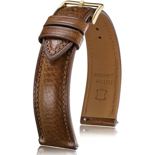 Bracelet de Montre 18mm en Cuir Noir de Veau Gaufré Crocodile