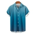 thumbnail image 3 of Yanghang Shirts For Men Men'S T-Shirts Men Casual Fashion Turndown Collar Gradient Print Short Sleeve Button Shirt Tops Blouse Mens Shirts, 3 of 4