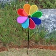 thumbnail image 5 of 4-Pack Reflective Pinwheel Wind Spinners | 30cm Diameter Bird Deterrent Garden Decor | Waterproof PVC Windmill with 28-Inch Stake for Outdoor Patio & Yard Decoration, 5 of 7