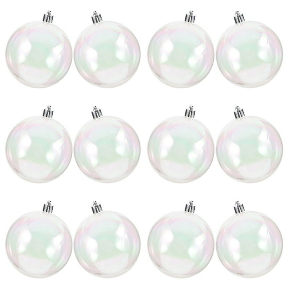 LIOOBO  Festive Ornament Transparent Plastic Christmas Tree Decoration 12Pcs