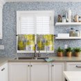 thumbnail image 5 of Yellow Grey Half Window Curtains 24 Inches Long, Abstract Art Oil Painting Modern Geometric Window Treatment Curtain Drapes, Short Curtains Tiers for Kitchen Over Sink, 27.5"x24", 2 Panels, 5 of 7