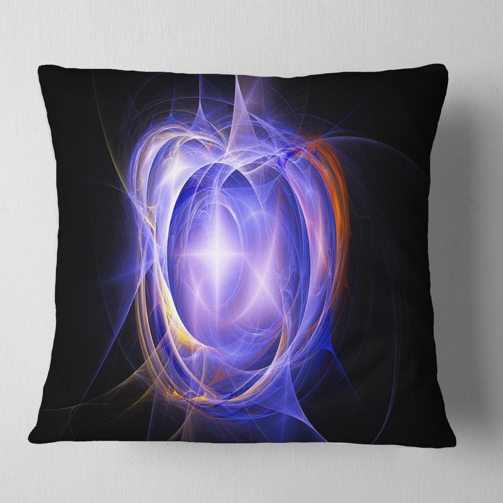 Designart Supernova Explosion Blue - Abstract Throw Pillow - 18x18