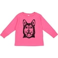 thumbnail image 3 of Inktastic Siberian Husky Sketch Portrait Boys or Girls Long Sleeve Toddler T-Shirt, 3 of 5