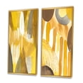 thumbnail image 3 of Designart "Retro Mustard Dreams Watercolor VI" Modern Midcentury Framed Wall Art Set Of 2 - Mid-Century Yellow Frame Gallery Set For Office Decor, 3 of 6