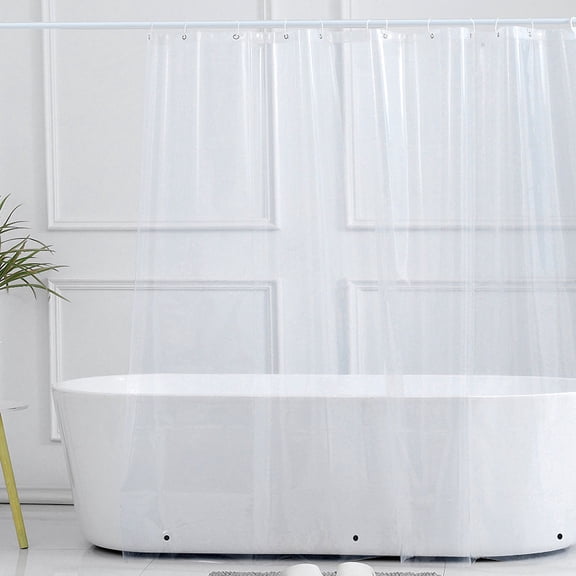 PEVA Shower Curtain Liner 72x72, Thick 5 Mil Waterproof Bath Tub Liner with 12 Hooks