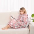 thumbnail image 4 of Pink Christmas Snowman Pattern Blanket Hoodies for Kids 6-13YR Oversize Wearable Blanket Hoodies for Boys Girls Teens, 4 of 7
