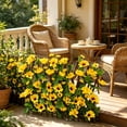 thumbnail image 4 of Panel de Cerca de Seto Artificial con Hojas Falsas Densas y Flores Amarillas, Pantalla Decorativa Resistente a la Intemperie para Balcones, Jardines y Espacios Exteriores, 4 of 7